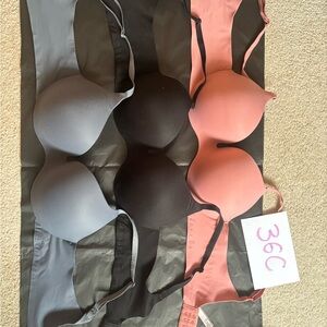 Victoria's Secret Black, Gray, and Pink Bras